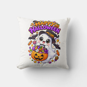 Coussin Mignon fantôme de Halloween bonbon citrouille