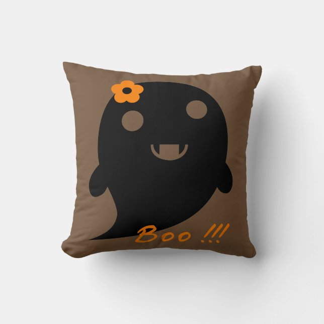 Coussin Mignon fantôme d'Halloween (Recto)