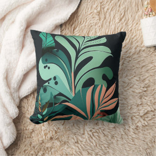 Coussin mignon feuilles de peinture bohème jeter l'oreille