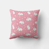 Coussin Mignon Lapin Kawaii Doodle Rose (Verso)