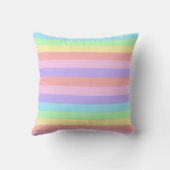 Coussin Mignon Lapin Kawaii Pastel Rayé (Verso)