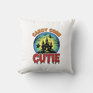 Coussin Mignon Maïs en Bonbon Design de Château Halloween
