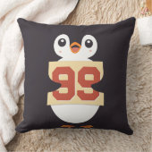 Coussin Mignon Manchot Tenant un Panneau (Couverture)