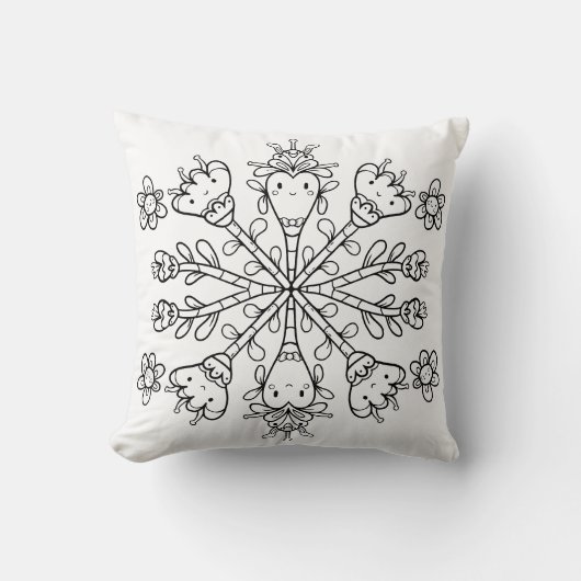Coussin Mignon Mandala Kawaii (Recto)