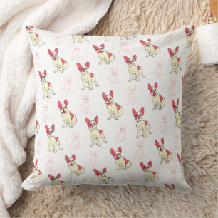 Coussin Mignon motif de Bouledogue français pour amateur d