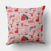 Coussin Mignon motif de Noël rose chat rétro Bébé Blanke (Verso)