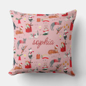 Coussin Mignon motif de Noël rose chat rétro Bébé Blanke (Recto)