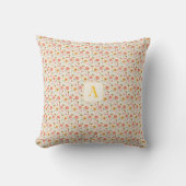 Coussin Mignon motif initial d'abeille de dessin animé fle (Recto)