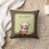 Coussin Mignon paresseux ajouter nom pois vert (Couverture)