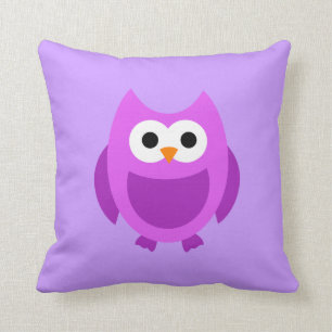 Coussin mignon pourpre de bande dessinée d'oiseau