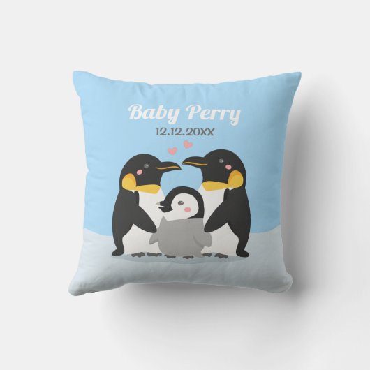 Coussin Mignon poussin de pingouin et famille Nursery pour (Verso)