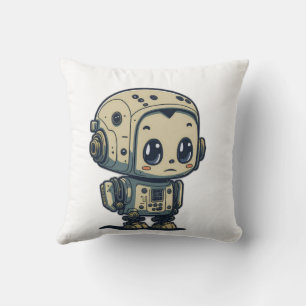 Coussin mignon robot caricature