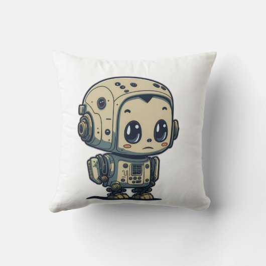 Coussin mignon robot caricature (Verso)