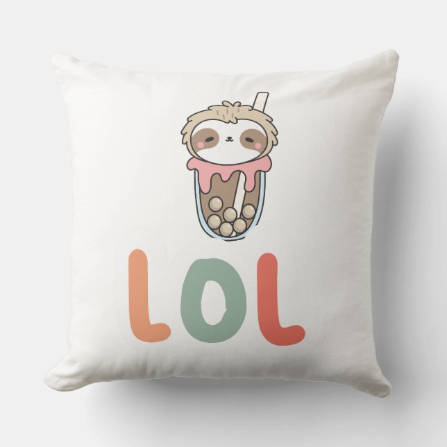 Coussin Mignon Sloth Kawaii Bubble Tea MDR (Recto)