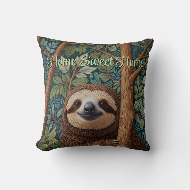 Coussin Mignon sloth rétro boho  (Recto)