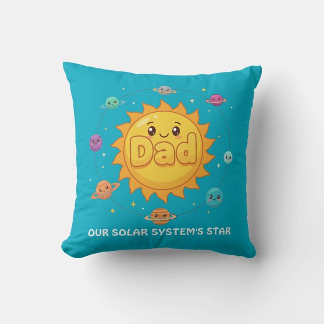 Coussin Mignon Système Solaire Papa Étoile Espace Dessin A (Recto)