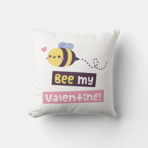Coussin Mignonne Abeille Ma Valentine, Sois Ma Valentine