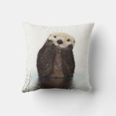 Coussin Mignonne adorable loutre animale duveteuse (Verso)