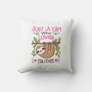 Coussin Mignonne amoureuse de paresseux Femmes Filles Just