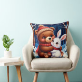 Coussin Mignonne Bear Holding Bunny (Chaise)