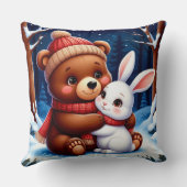 Coussin Mignonne Bear Holding Bunny (Verso)