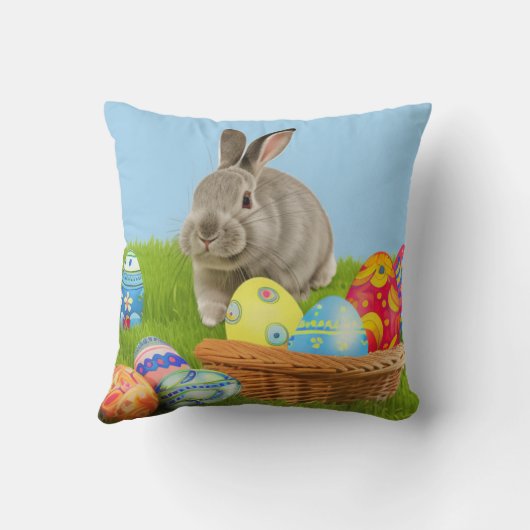 Coussin Mignonne Bunnyfor Pâques pour une humeur positive (Verso)