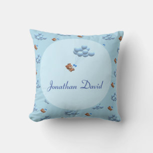 Coussin Mignonne C'est un Garçon Ours et Ballons Thème