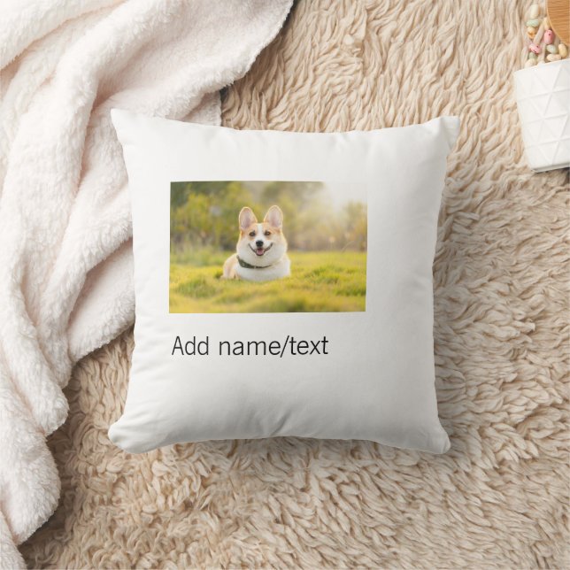 Coussin Mignonne chien animal ajouter nom texte éditable c (Couverture)