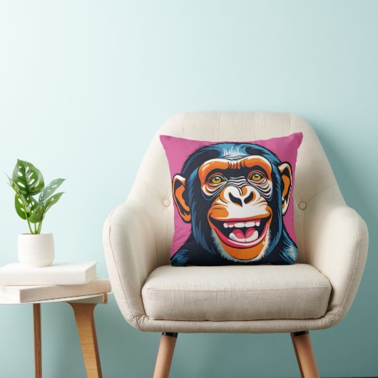 Coussin Mignonne Chimpanzée rit (Chaise)