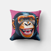Coussin Mignonne Chimpanzée rit (Recto)