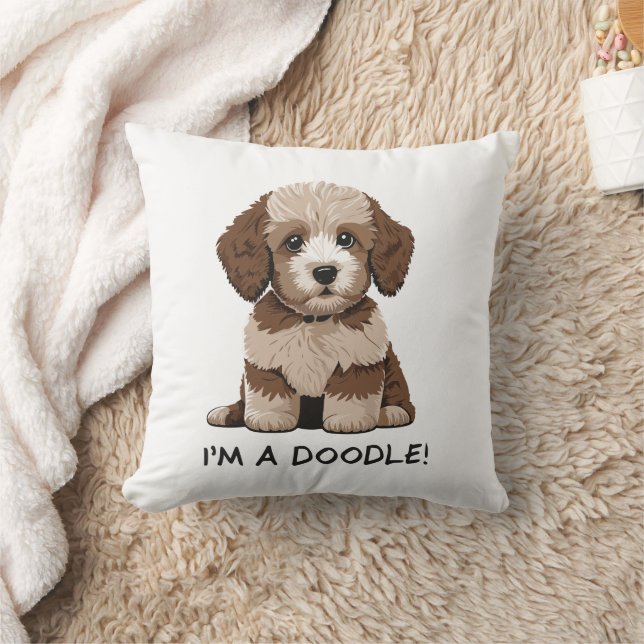 Coussin Mignonne chiot Aussiedoodle - Je suis un Doodle! (Couverture)