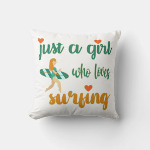 Coussin Mignonne citation estivale Juste une fille qui aim