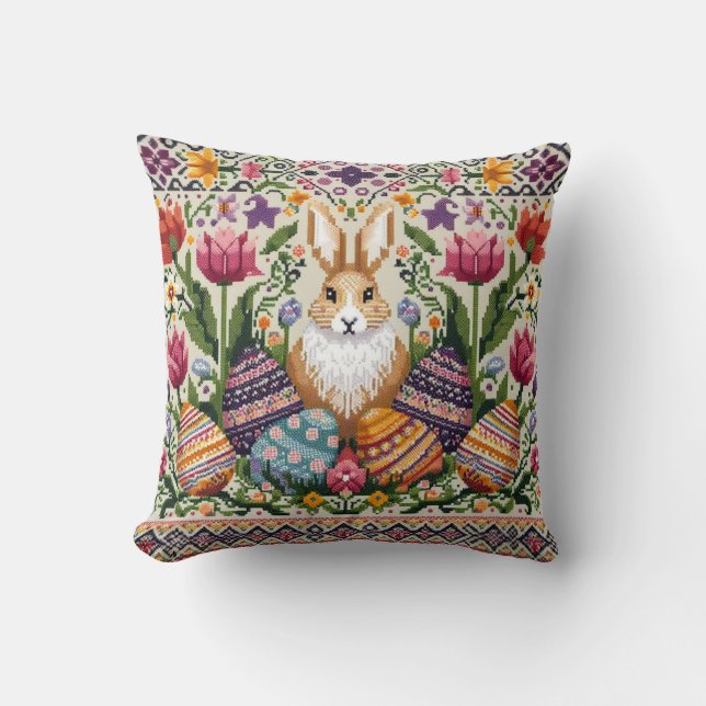 Coussin Mignonne/Colorée Printemps/Pâques (Recto)