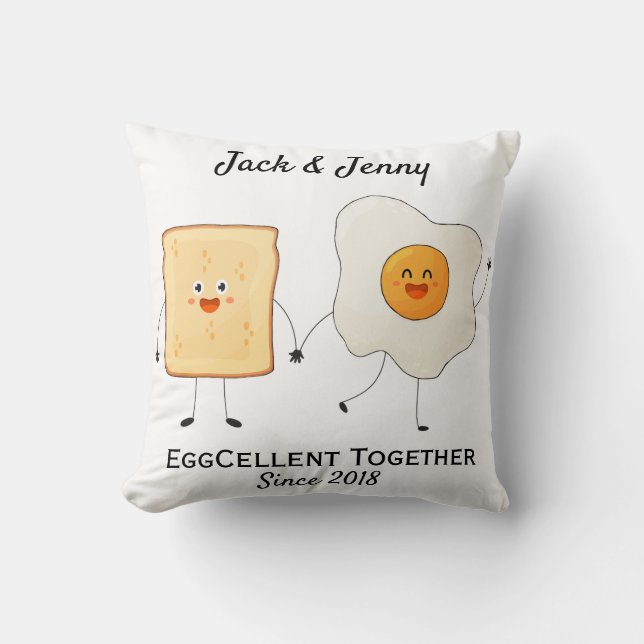 Coussin Mignonne Drôle Joyeux Toast Eggcelcelcelcelcate En (Recto)