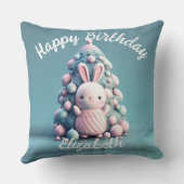 Coussin Mignonne, drôle, lapin, kawaii style lancer oreill (Verso)