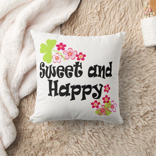 Coussin Mignonne et heureuse (Couverture)