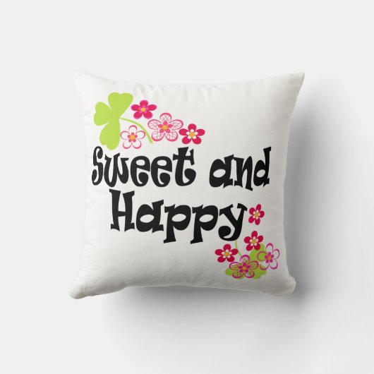 Coussin Mignonne et heureuse (Verso)