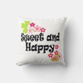 Coussin Mignonne et heureuse (Recto)