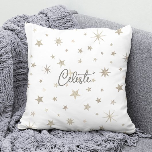 Coussin Mignonne Genre Neutre Blanc Silver Star Élégant