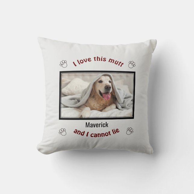 Coussin Mignonne J'ADORE CE MUTT | Amoureux des chiens per (Recto)
