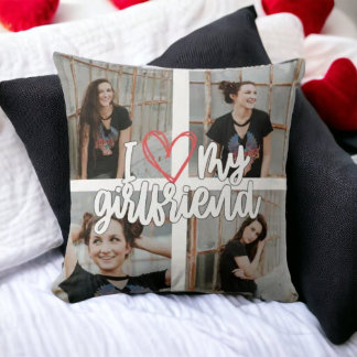 Coussin Mignonne J'aime ma petite amie photo Jeter l'oreil