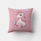 Coussin mignonne licorne magique princesse fille anniversa (Verso)
