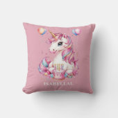 Coussin mignonne licorne magique princesse fille anniversa (Recto)