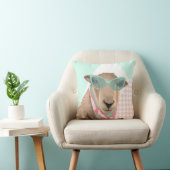 Coussin Mignonne Mouton Avec Lunettes (Chaise)