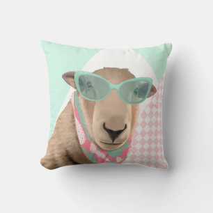 Coussin Mignonne Mouton Avec Lunettes