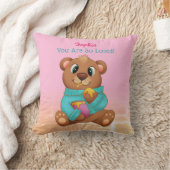 Coussin Mignonne Ours Manger du miel, Nom et message de l' (Couverture)