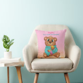 Coussin Mignonne Ours Manger du miel, Nom et message de l' (Chaise)