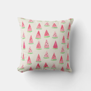 Coussin Mignonne pastèque : motif d'aquarelle transparente