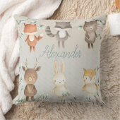 Coussin Mignonne paysage bois Aquarelle Forêt Animaux (Couverture)
