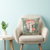 Coussin Mignonne petite fée perché sur un champignon (Chaise)